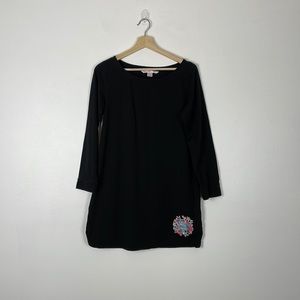 Victoria's Secret long sleeve cotton "VS Forever" black sleep shirt Size Small